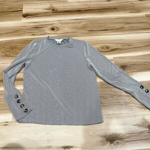 Urban Romantics Black and White Stripes Sleeve Top Womens Small